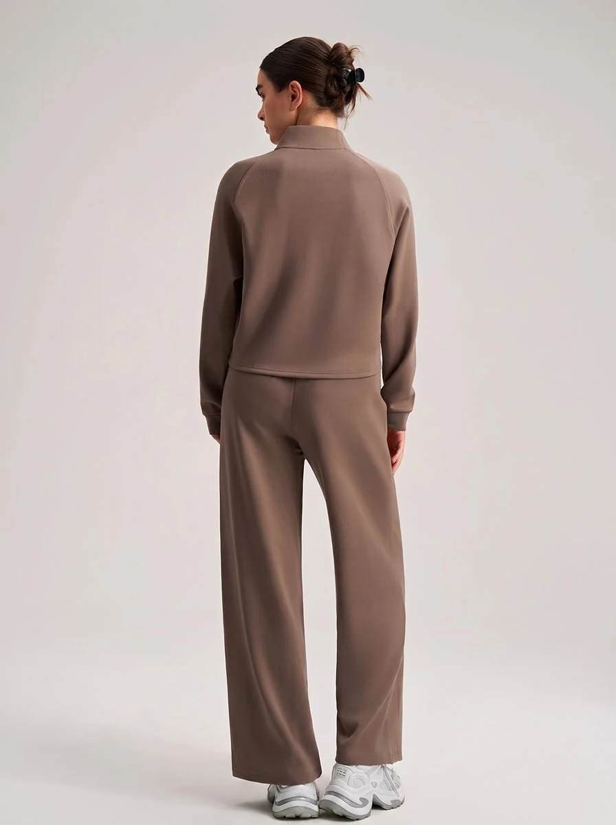 Cropped Stand Collar Athletic Jacket - Imagen 6