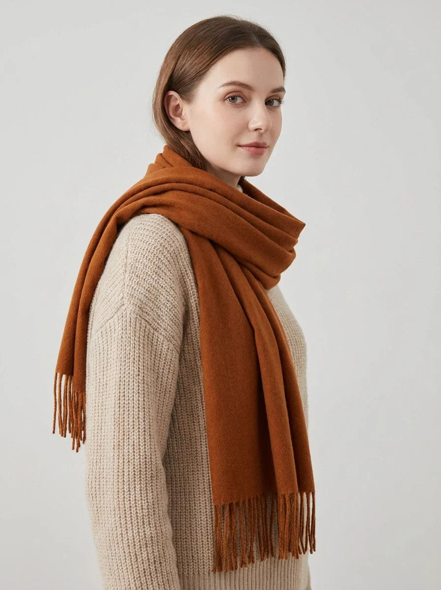 Solid Wool Winter Scarf - Imagen 8