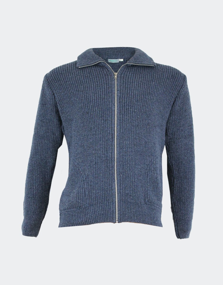 Chaqueta clásica de canalé de cuello vuelto con bolsillos y cremallera. CAMACHO - Imagen 2