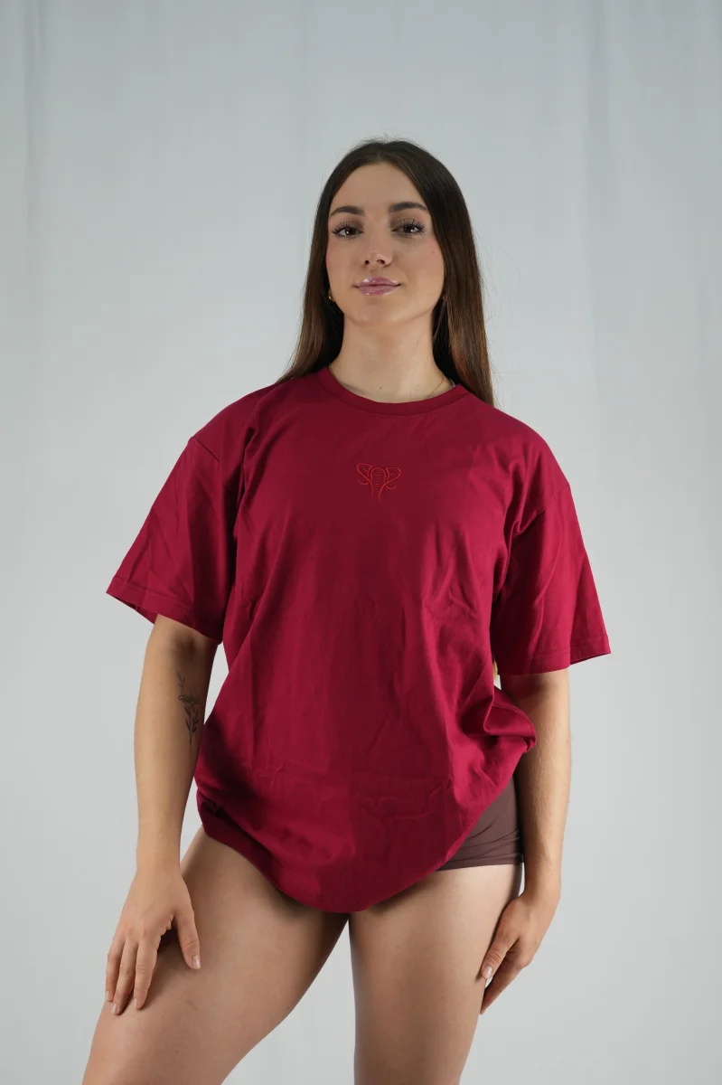 Oversize Foundation T-shirt Merlot - Imagen 4