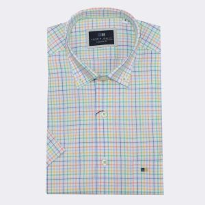Camisa hombre MANGA CORTA cuadros colorines veraniegos