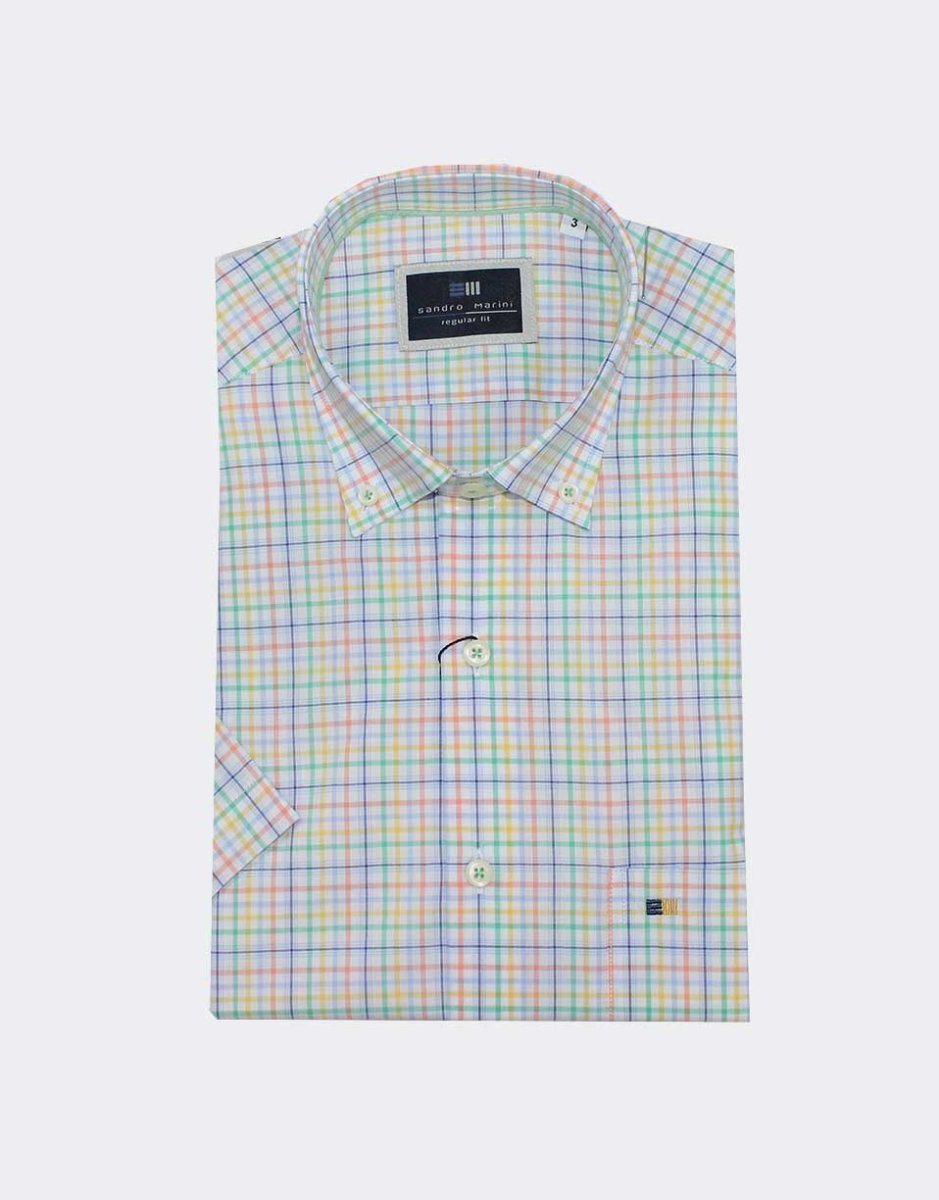 Camisa hombre MANGA CORTA cuadros colorines veraniegos