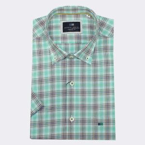 Camisa hombre MANGA CORTA cuadros medianos