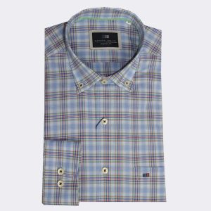 Camisa hombre manga larga TELA cuadros finos