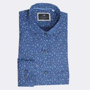 Camisa hombre manga larga TELA estampando florecitas