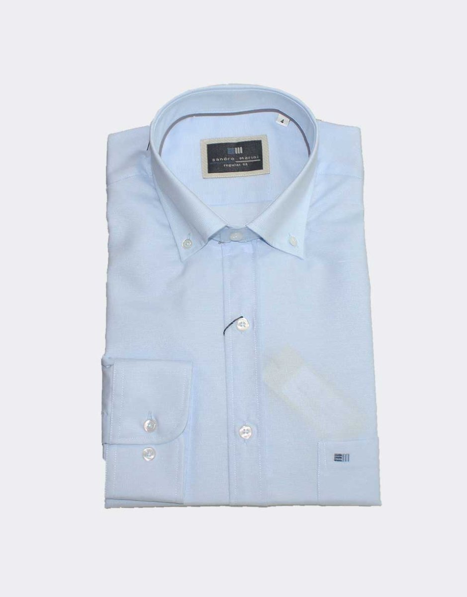Camisa hombre tela MANGA LARGA semi lisa - Imagen 2
