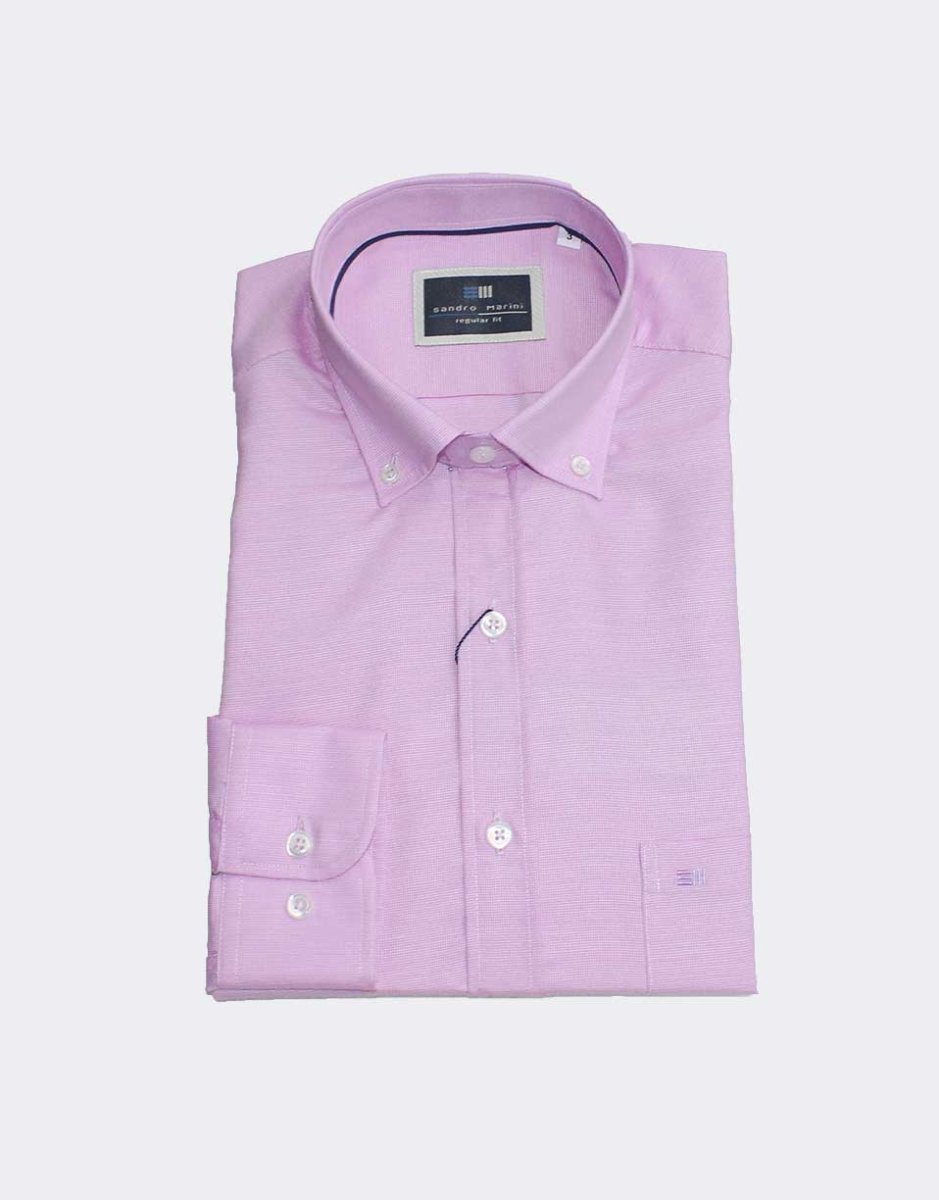 Camisa hombre tela MANGA LARGA semi lisa - Imagen 3