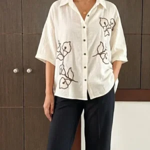 Camisa Bordada Flores