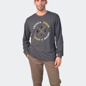 Camiseta sport hombre punto manga larga ‘PRIVATA Denim X Authentic Original’