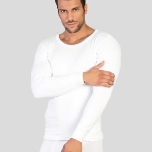 Camiseta interior hombre manga larga algodón termal