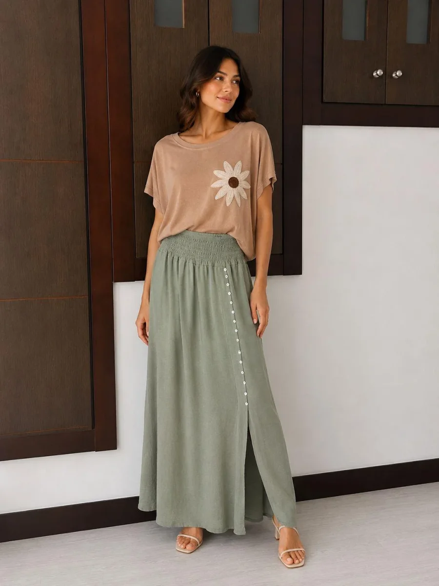 Camiseta Lino "Flor"
