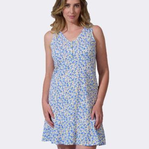 Camisón mujer punto sin mangas tapeta botones florecitas colores