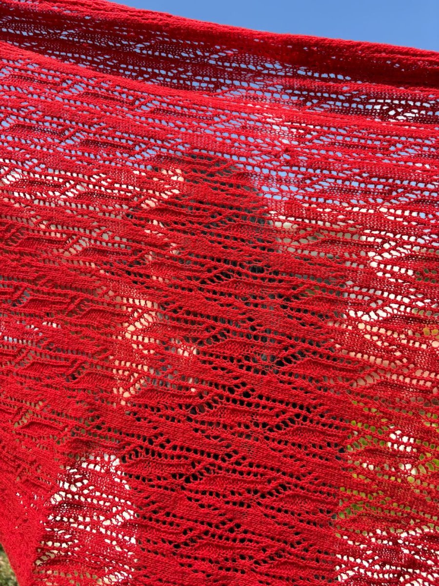 Chal de lana merina «Espiga» Rojo - Imagen 4
