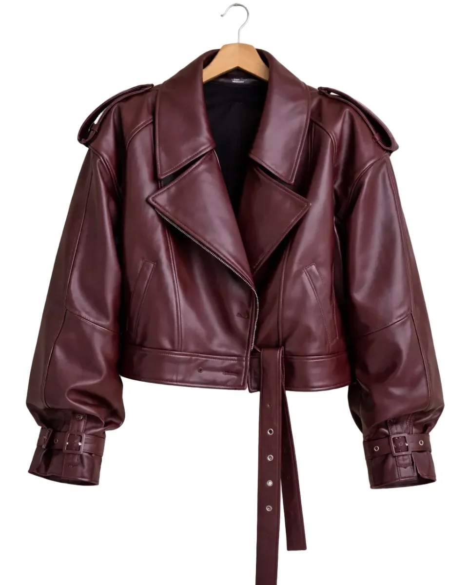 Chaqueta Biker Corta de Piel Sintética - Imagen 3