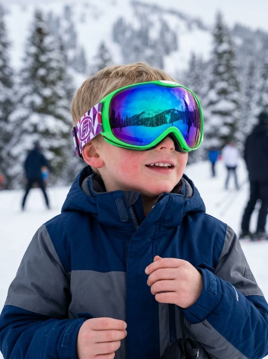 Children Double Layer Anti-Fog Spherical Ski Goggles - Imagen 2