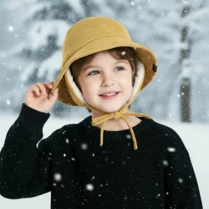 Kids Ear Flap Corduroy Bucket Hat