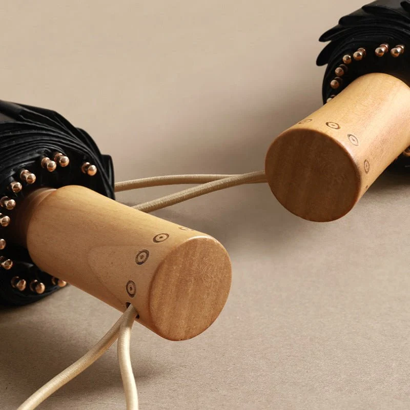 Retro-style Three-fold Manual Umbrella UPF50+ - Imagen 8