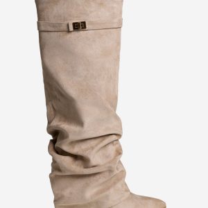 Botas altas de ante Lavista Slouchy - Beige