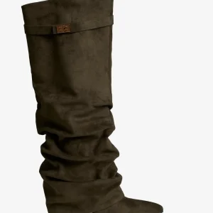 Botas altas de ante Lavista Slouchy - Verde oliva