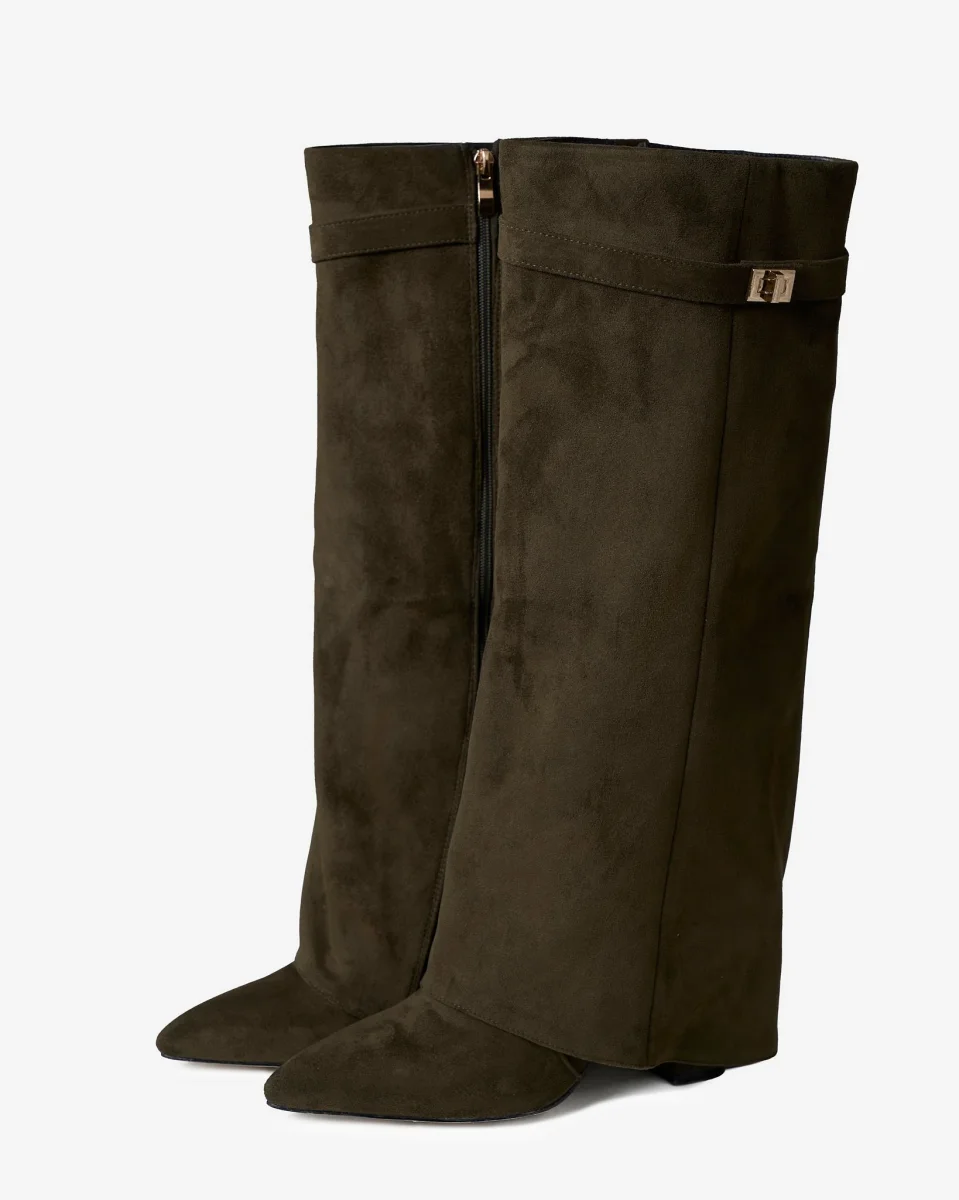 Botas altas de ante Lavista - Verde oliva - Imagen 5