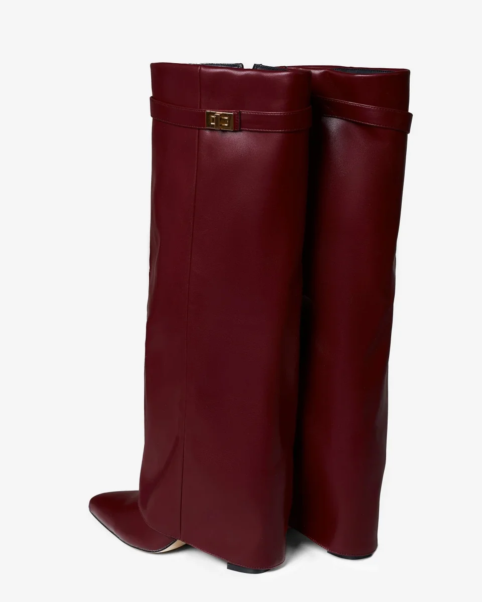 Botas altas de Piel Vegana Premium Lavista - Burdeos - Imagen 6