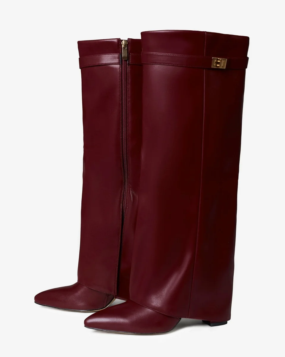 Botas altas de Piel Vegana Premium Lavista - Burdeos - Imagen 4