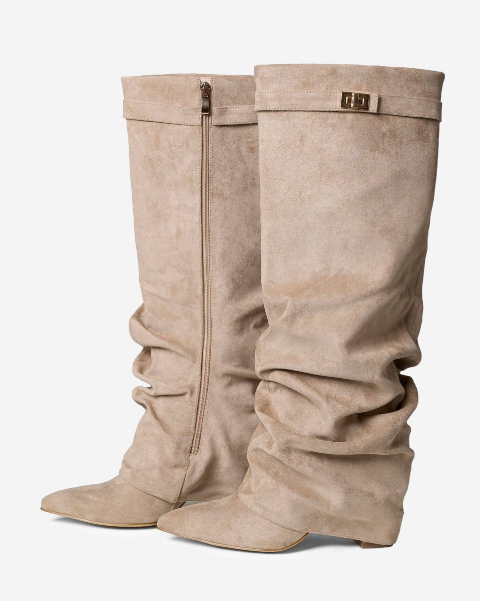 Botas altas de ante Lavista Slouchy - Beige - Imagen 5