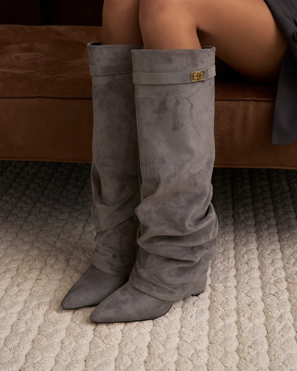 Botas altas de ante Lavista Slouchy - Gris - Imagen 3