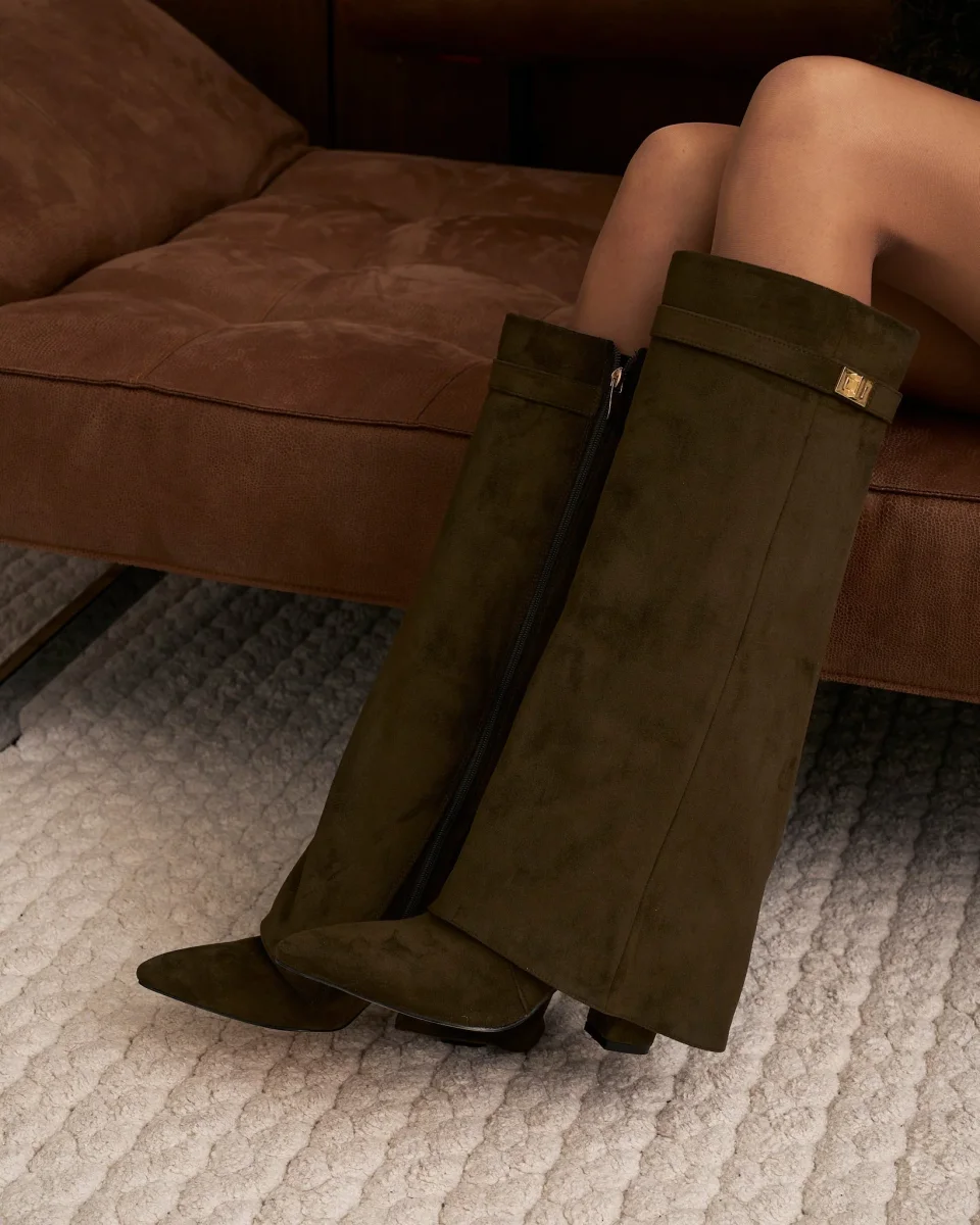 Botas altas de ante Lavista - Verde oliva - Imagen 6