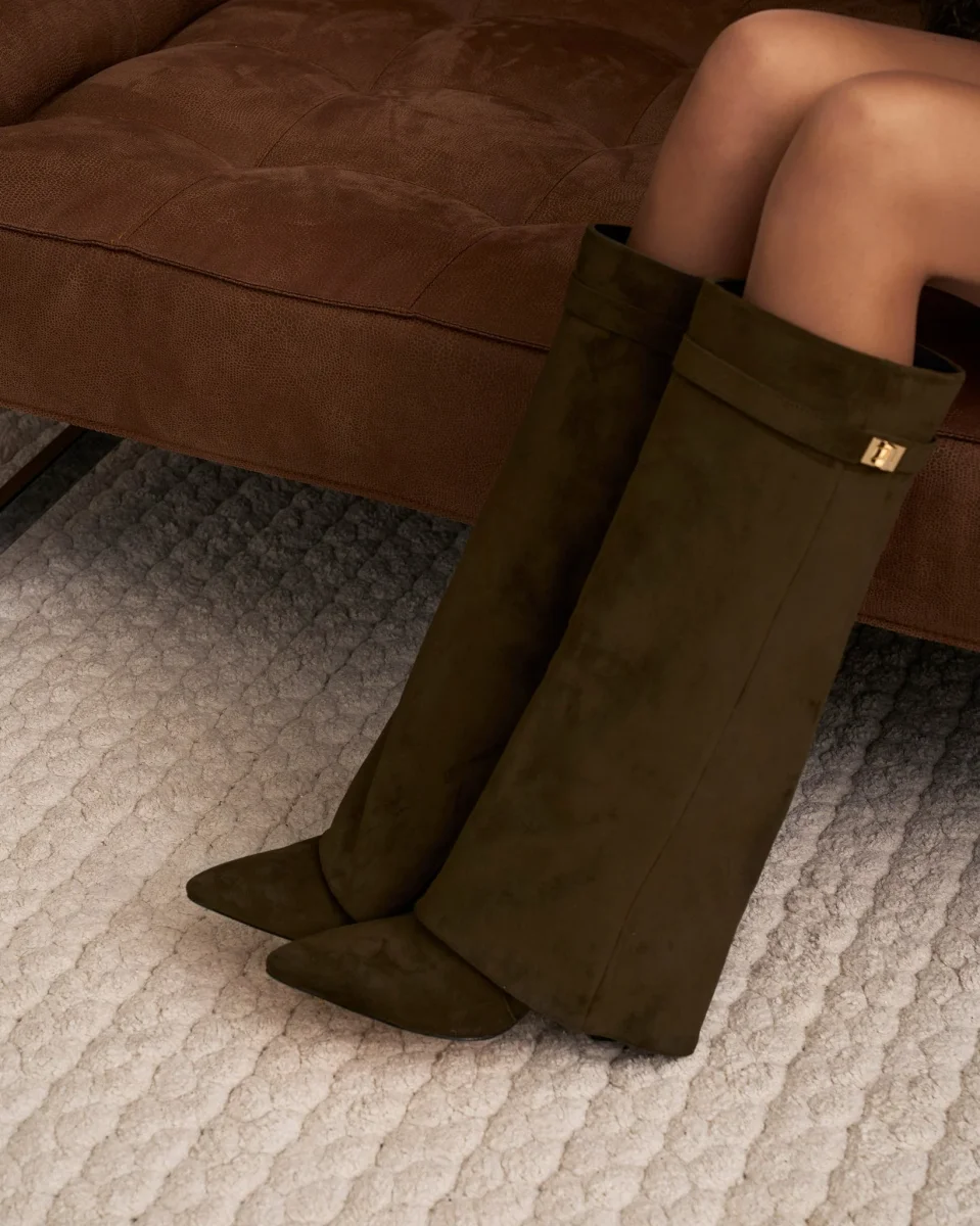 Botas altas de ante Lavista - Verde oliva - Imagen 3