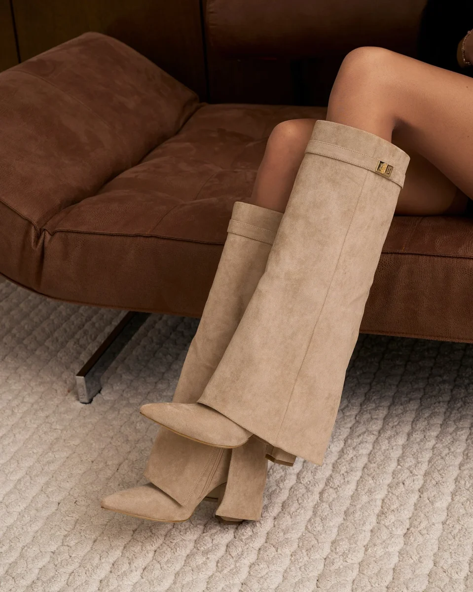 Botas altas de ante Lavista - Beige - Imagen 8