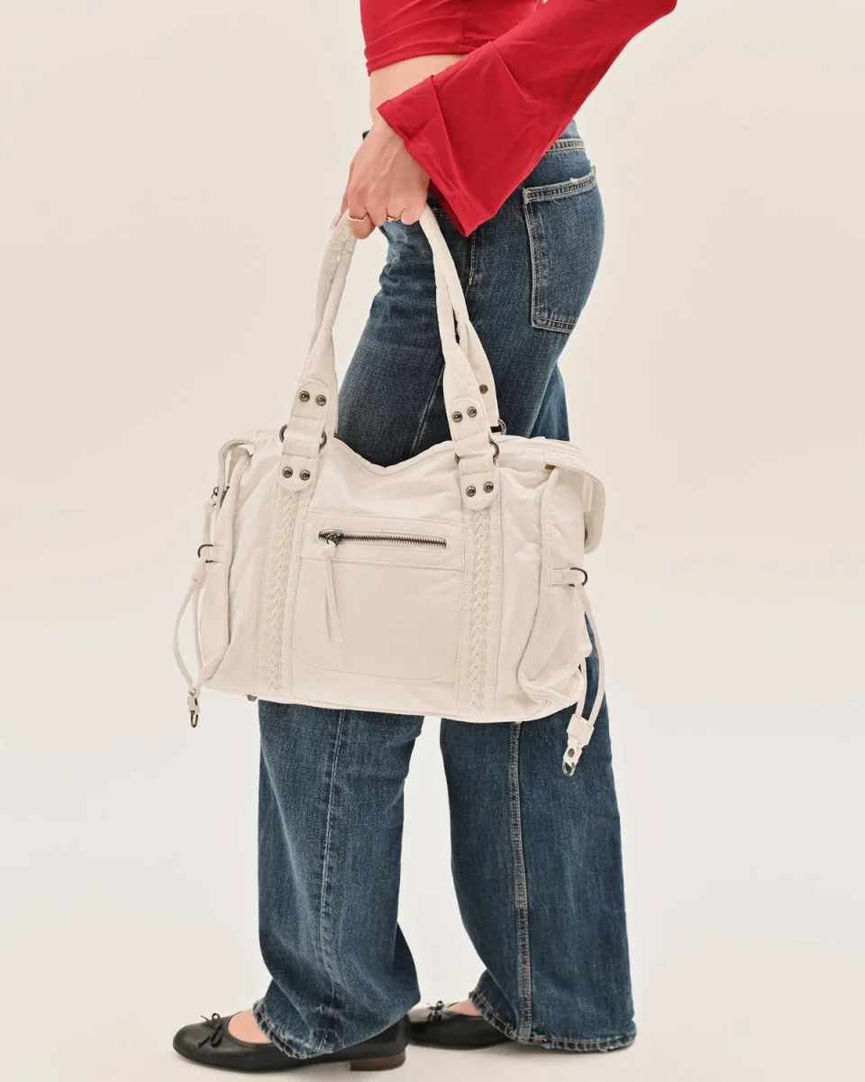 Bolso urbano vintage - Blanco - Imagen 4