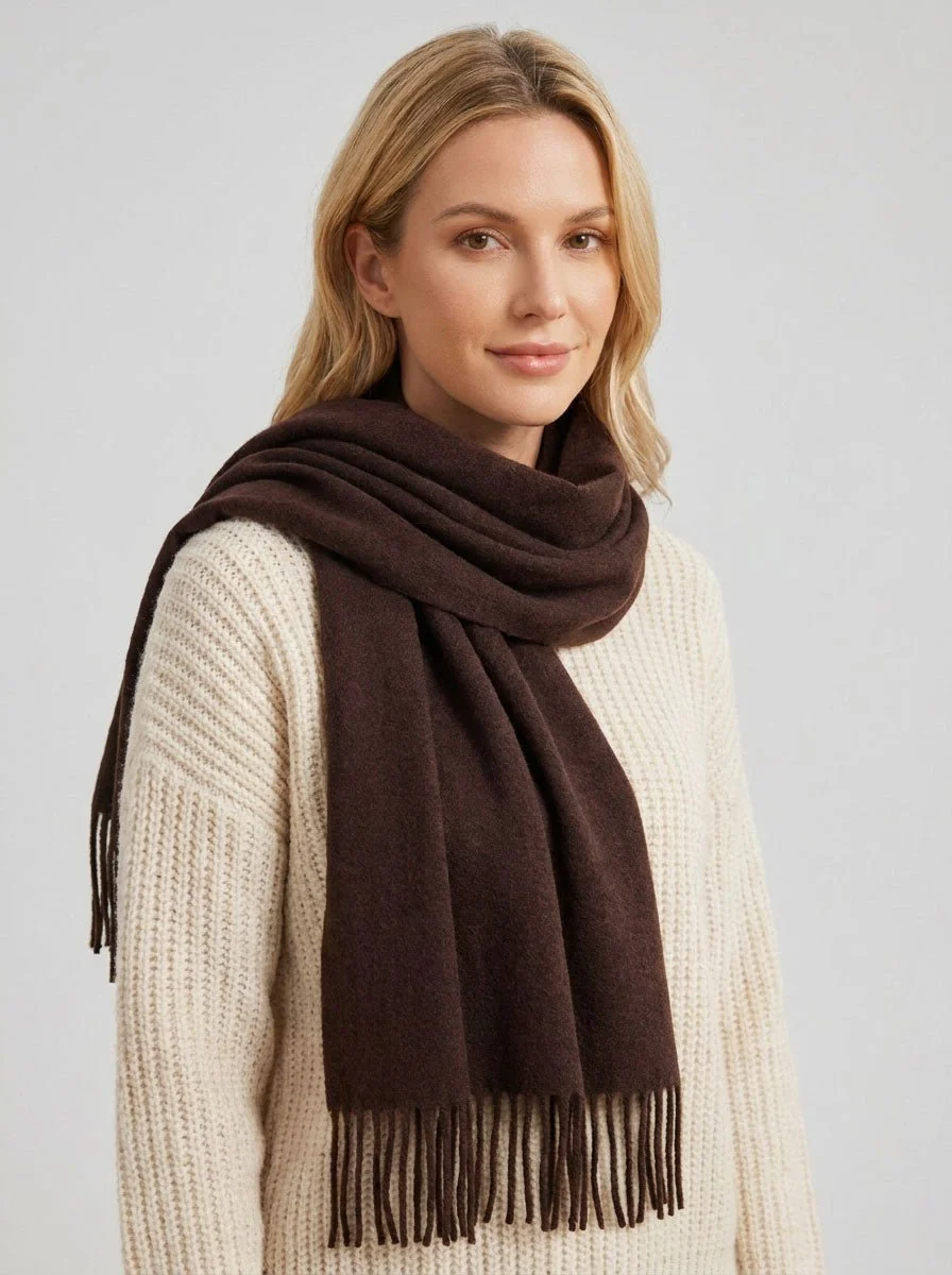 Solid Wool Winter Scarf - Imagen 6