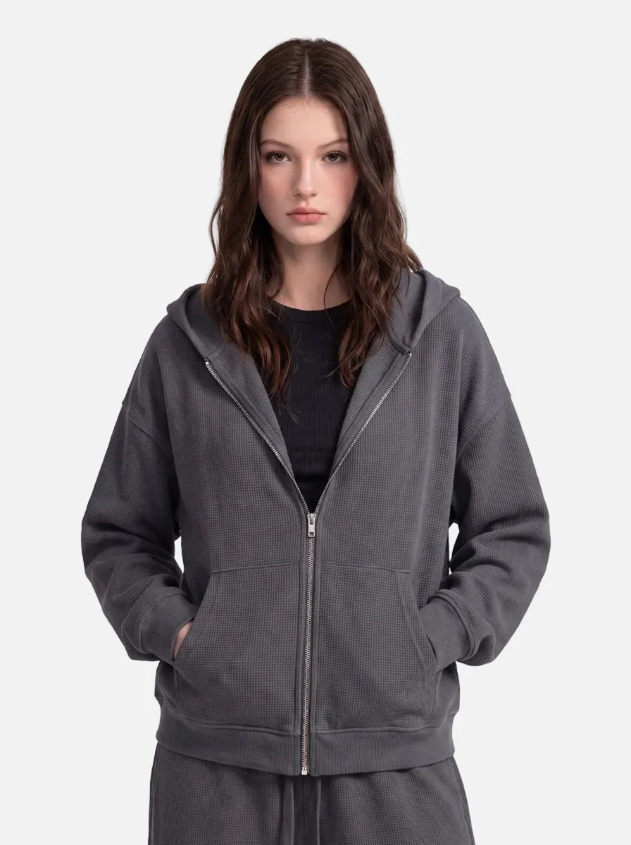 Waffle Zip-Up Hoodie - Imagen 2