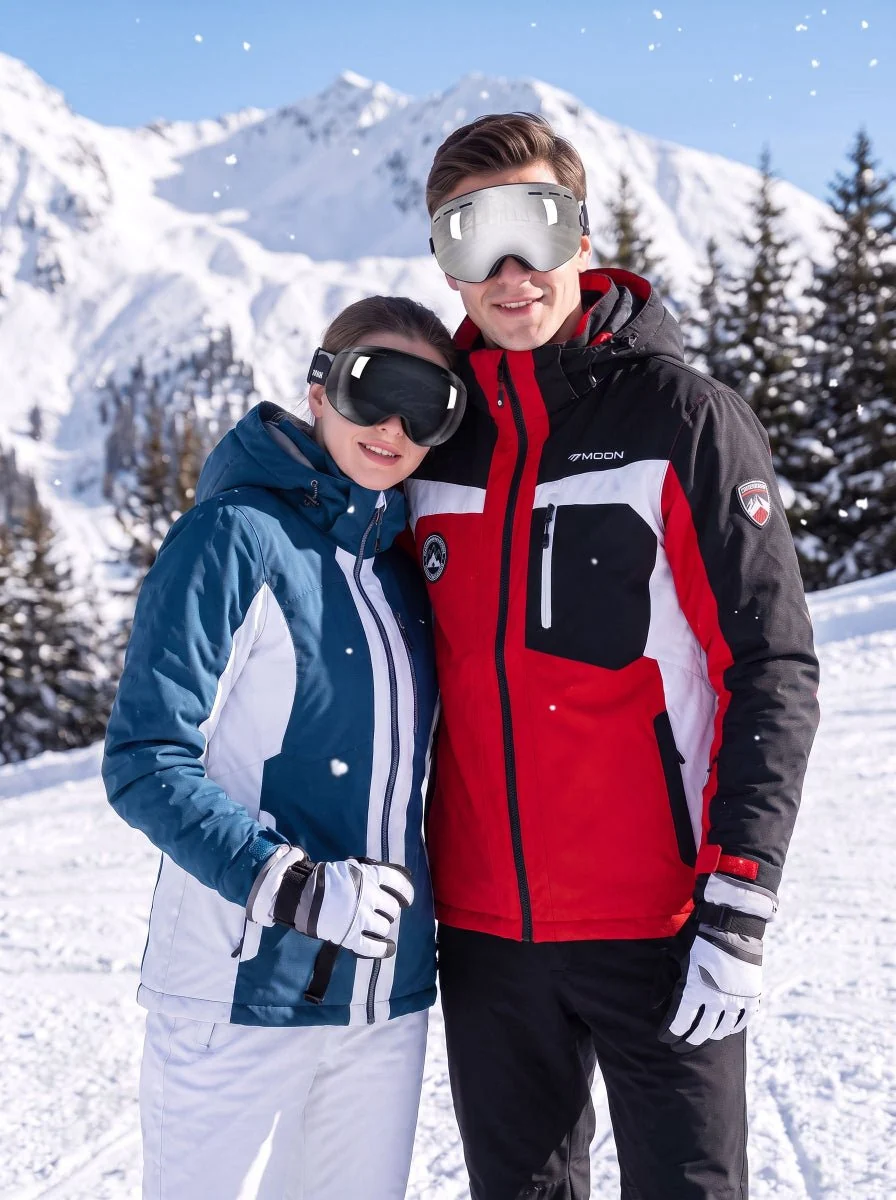 Double‑Layer Anti‑Fog Spherical Ski Goggles