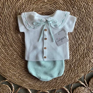 CONJUNTO CORDÓN SIGAR VERDE AGUA