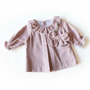 VESTIDO ALGODÓN ROSA Y PUNTILLA