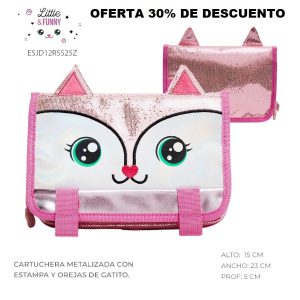 ESJD12RSS25Z CARTUCHERA DE CONEJITO BRILLOS