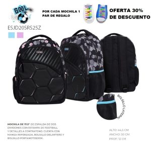 ESJD20SRS25Z MOCHILA DE ESPALDA FUTBOL 8AZUL 4ROSA