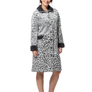Bata de Mujer Tejido Borreguito Animal Print de Egatex. 252522