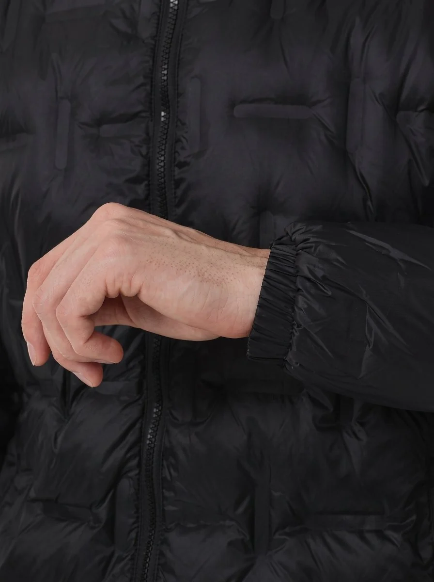 Black Heated Duck Down Jacket - Imagen 8