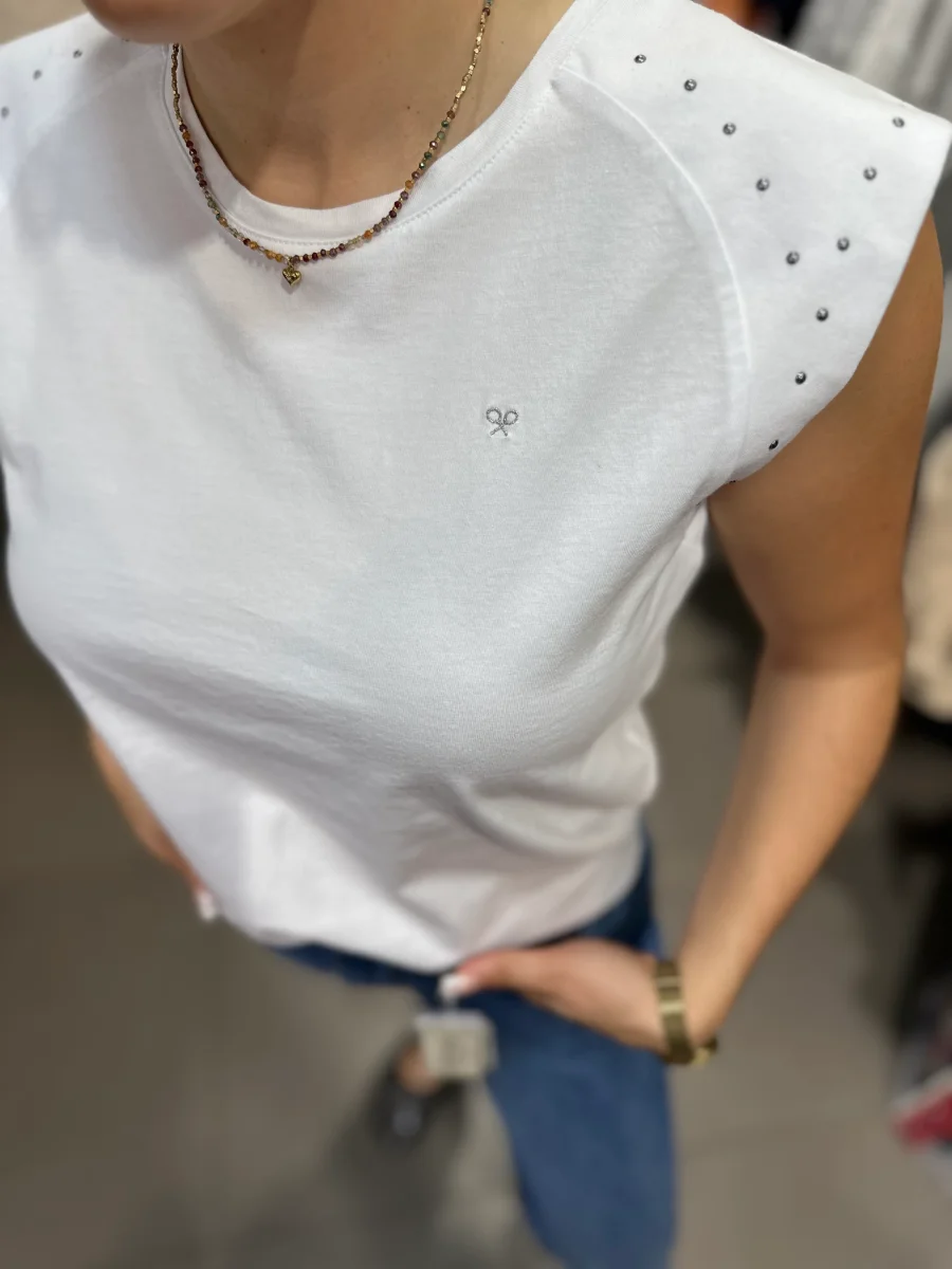 Camiseta silbon tachuelas plata - Imagen 5