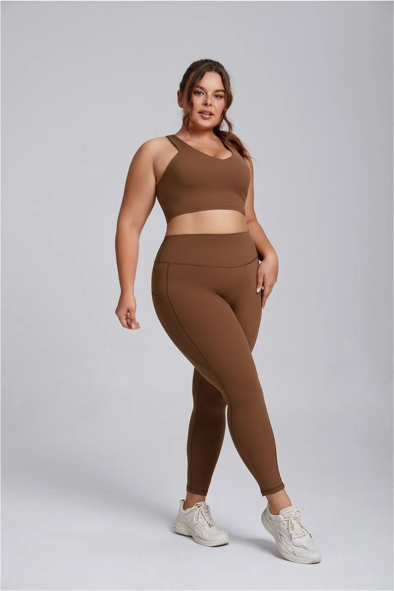 Plus Size Side Pocket Yoga Leggings - Imagen 8