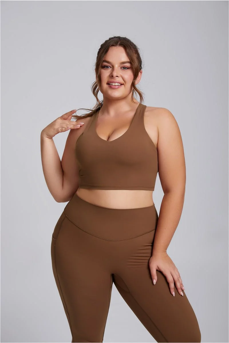 Plus Size High Impact V-Neck Sports Bra - Imagen 6