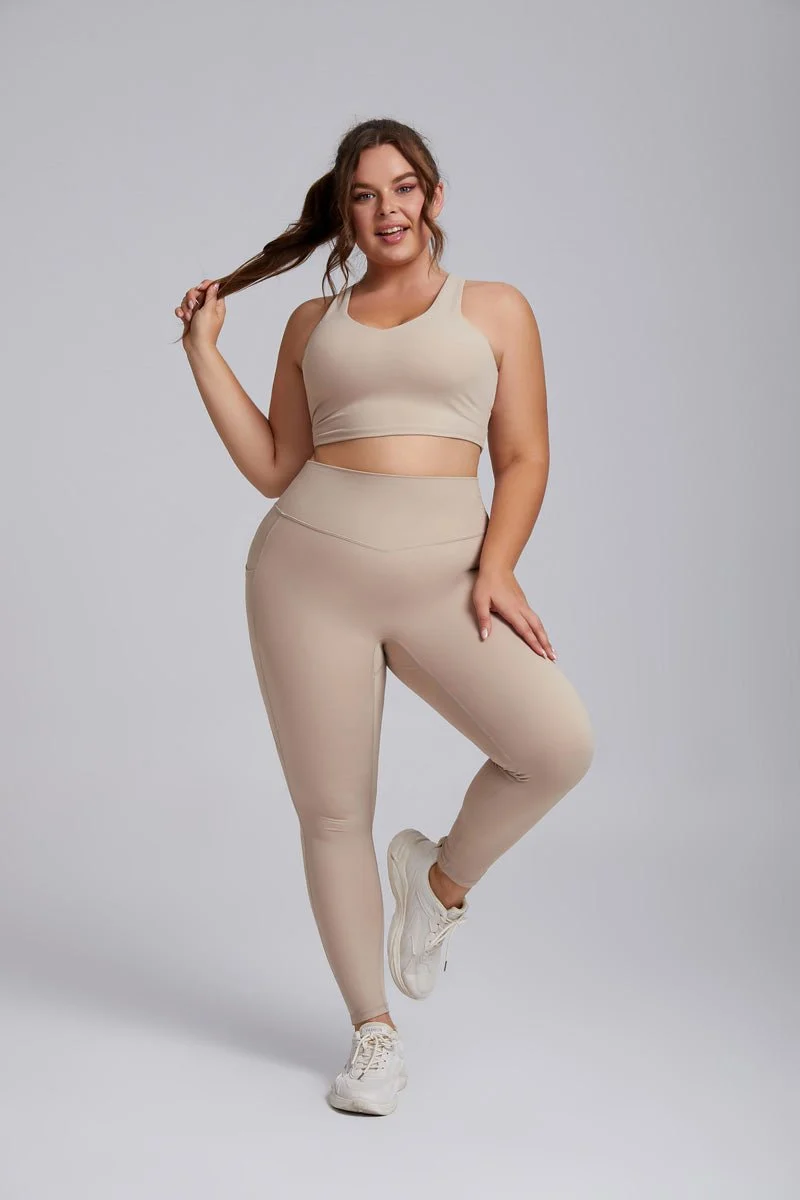 Plus Size High Impact V-Neck Sports Bra - Imagen 9