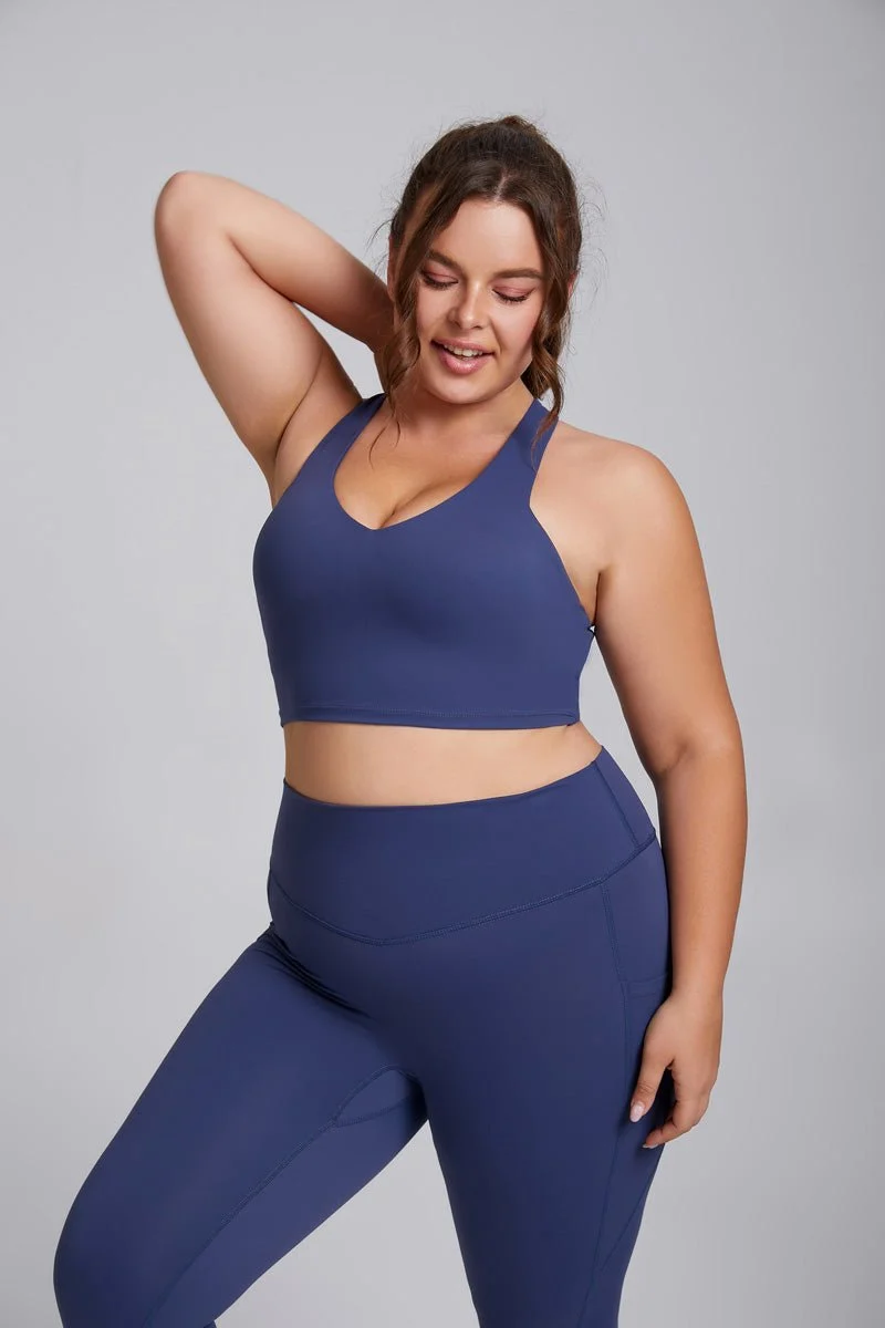 Plus Size High Impact V-Neck Sports Bra - Imagen 5