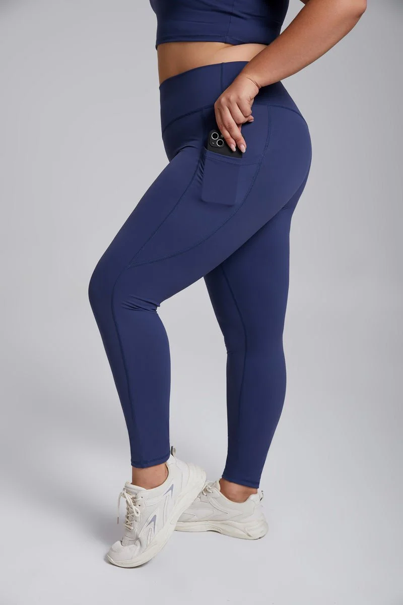 Plus Size Side Pocket Yoga Leggings - Imagen 2