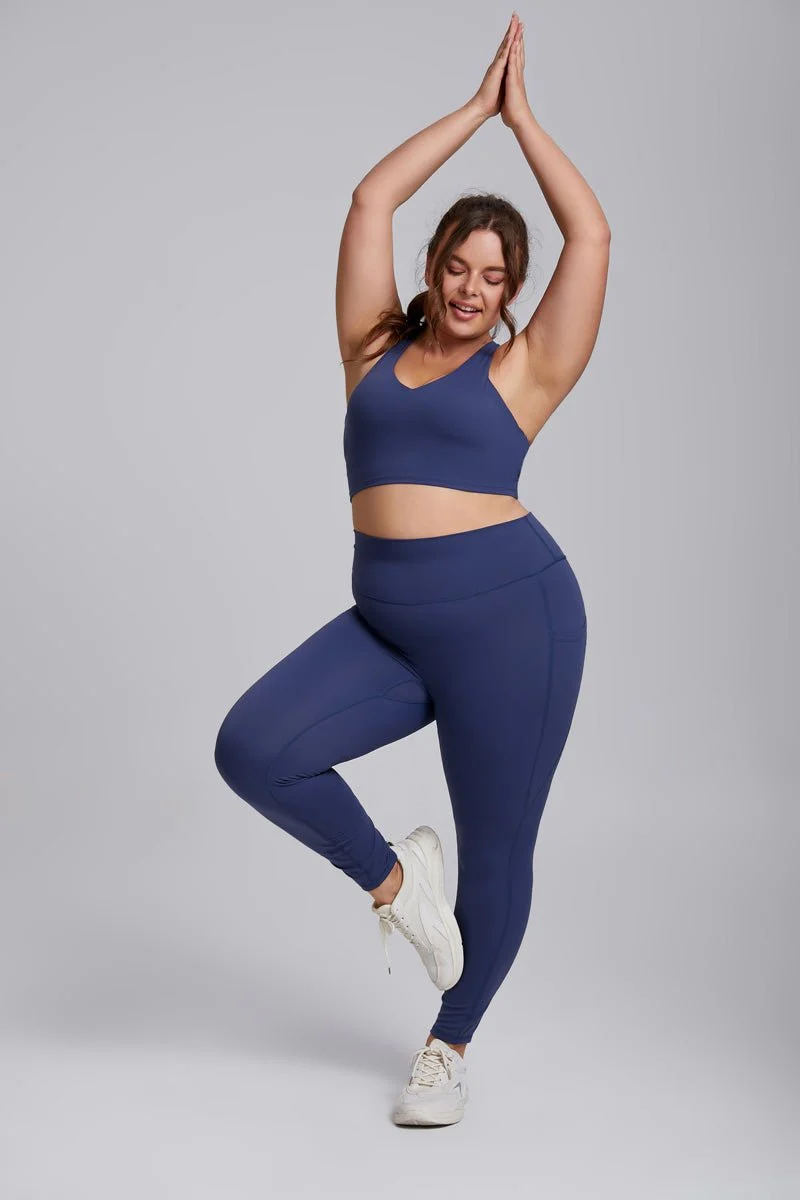 Plus Size Side Pocket Yoga Leggings - Imagen 4