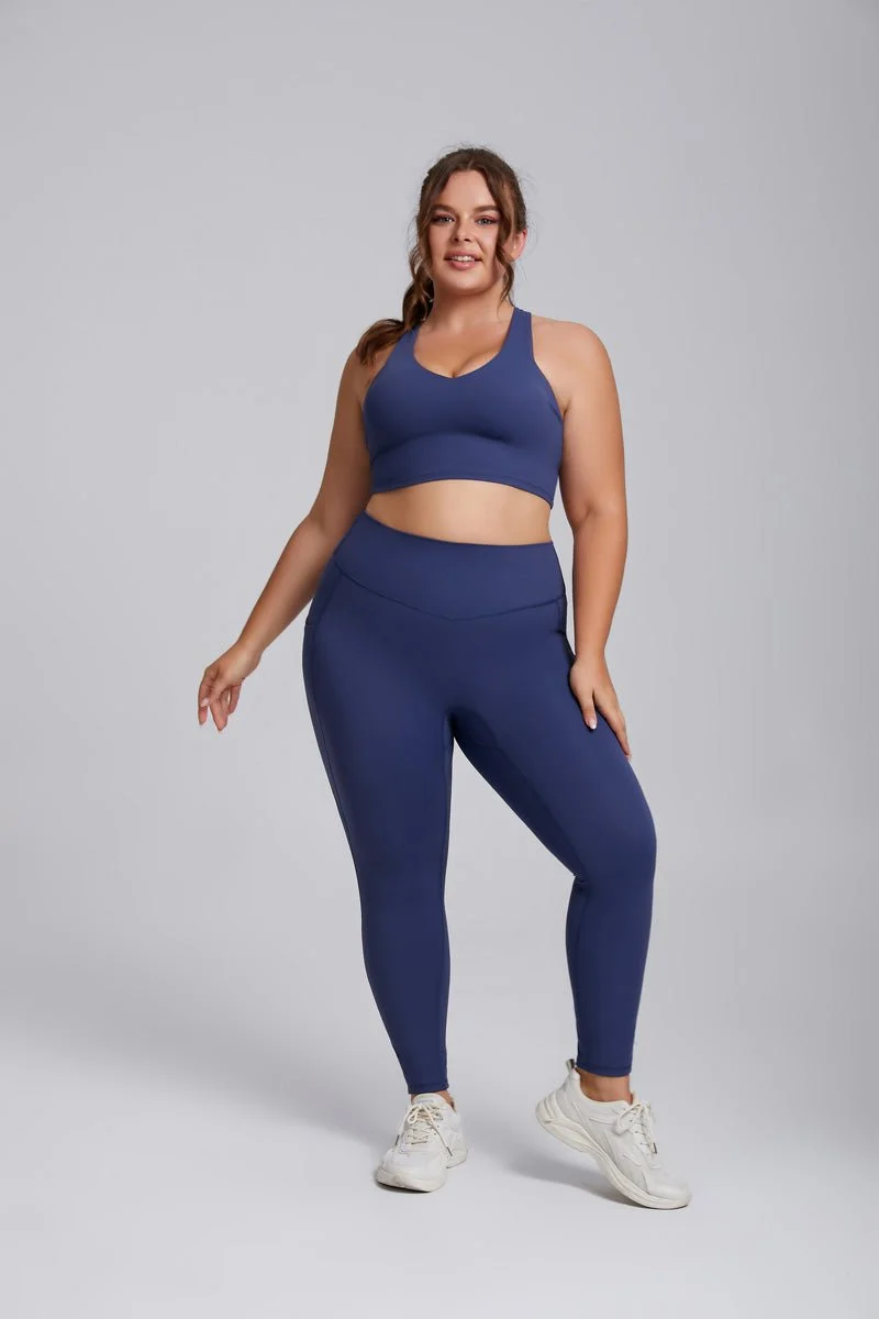 Plus Size Side Pocket Yoga Leggings - Imagen 5