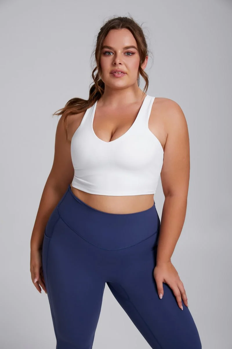 Plus Size High Impact V-Neck Sports Bra - Imagen 4
